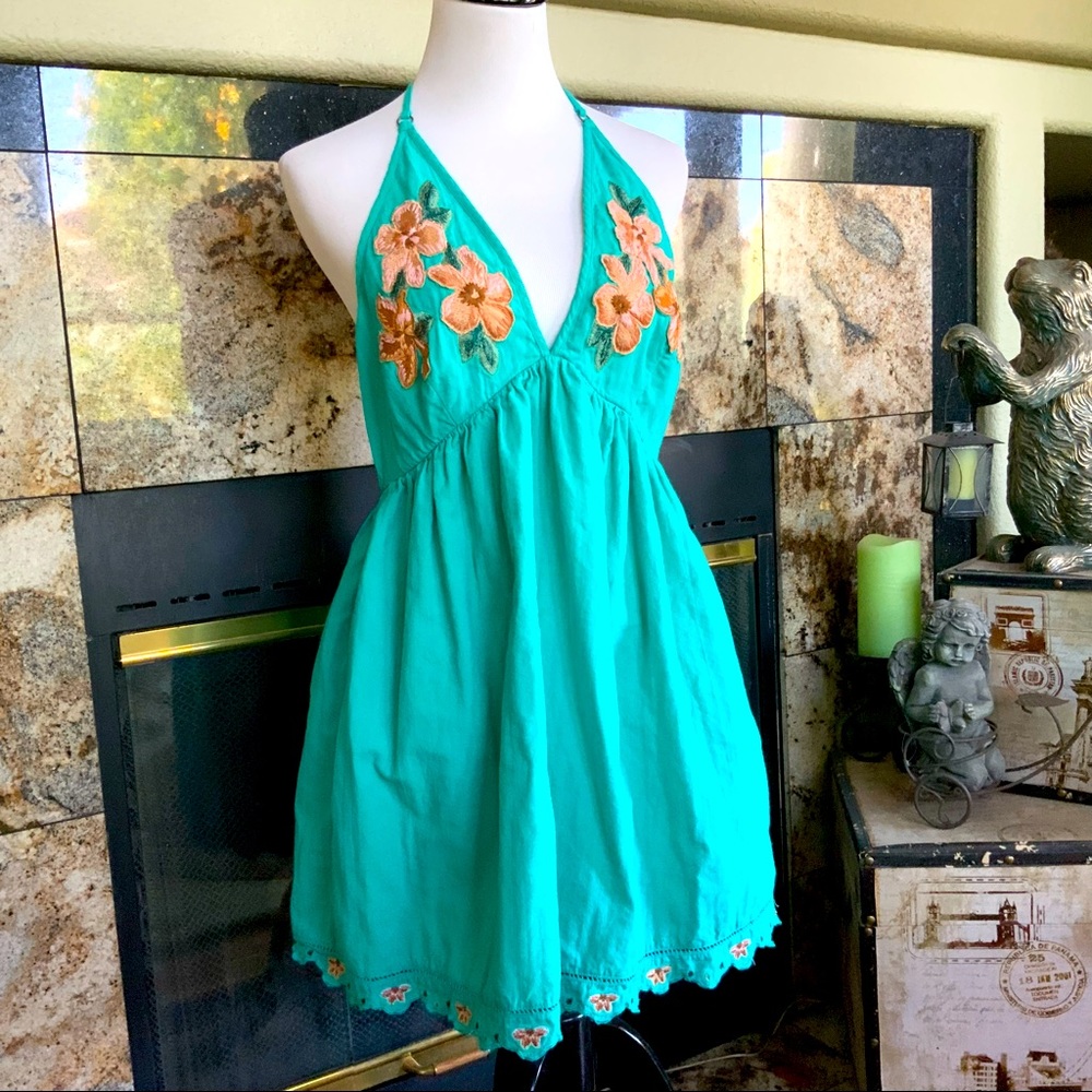 Free People green embellished Summer Dress